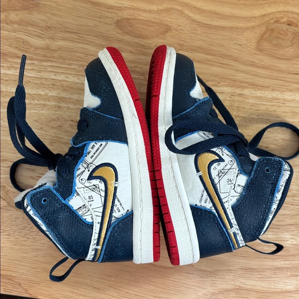 Jordan 1 mid se (td) toddlers' shoes size 6C armoury navy-pale ivory fn1351-400